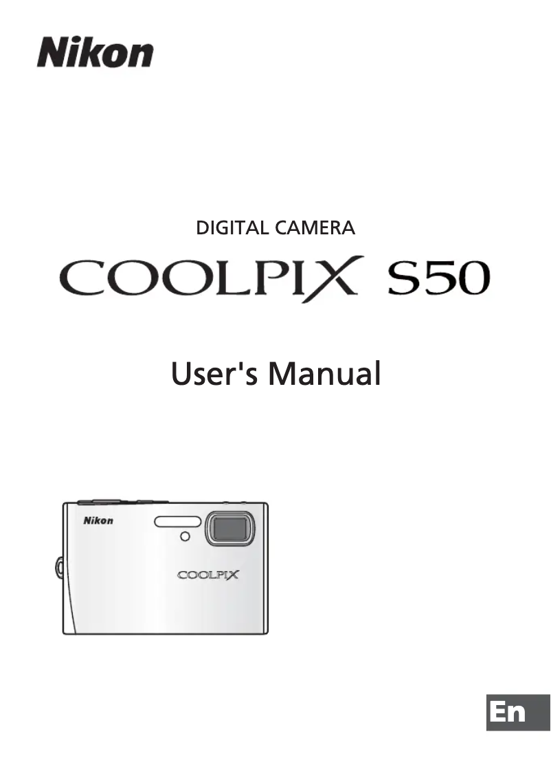 Page 1 of the manual User Manual Nikon Coolpix S50