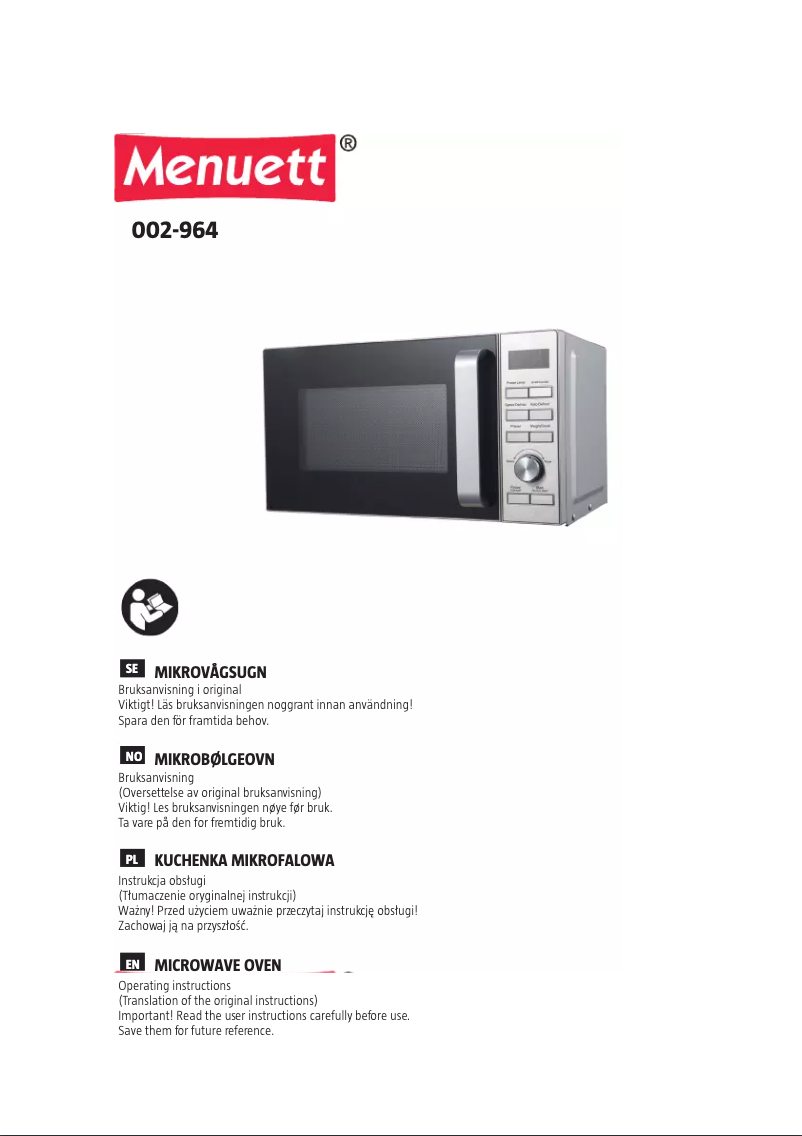 First page image of the manual for 002-964