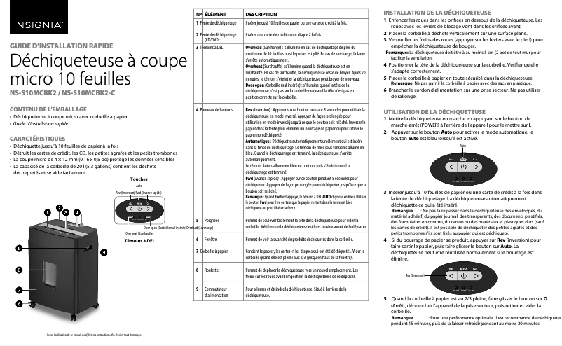 Page 1 of the manual User Manual Insignia NS-S10MCBK2