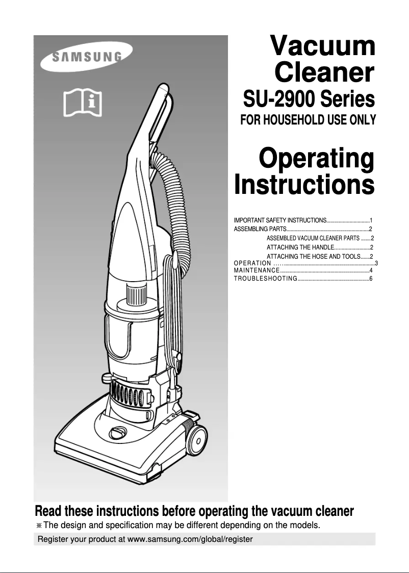 Page 1 of the manual User Manual Samsung SU2911