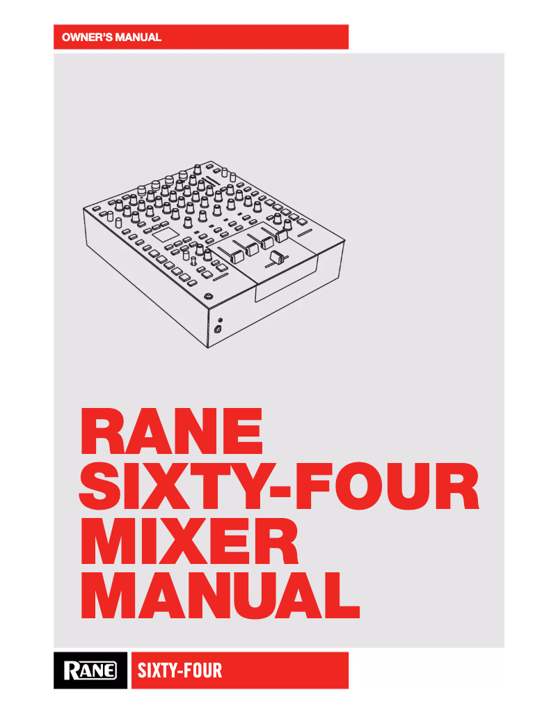 Page 1 of the manual User Manual Rane Sixty-Four