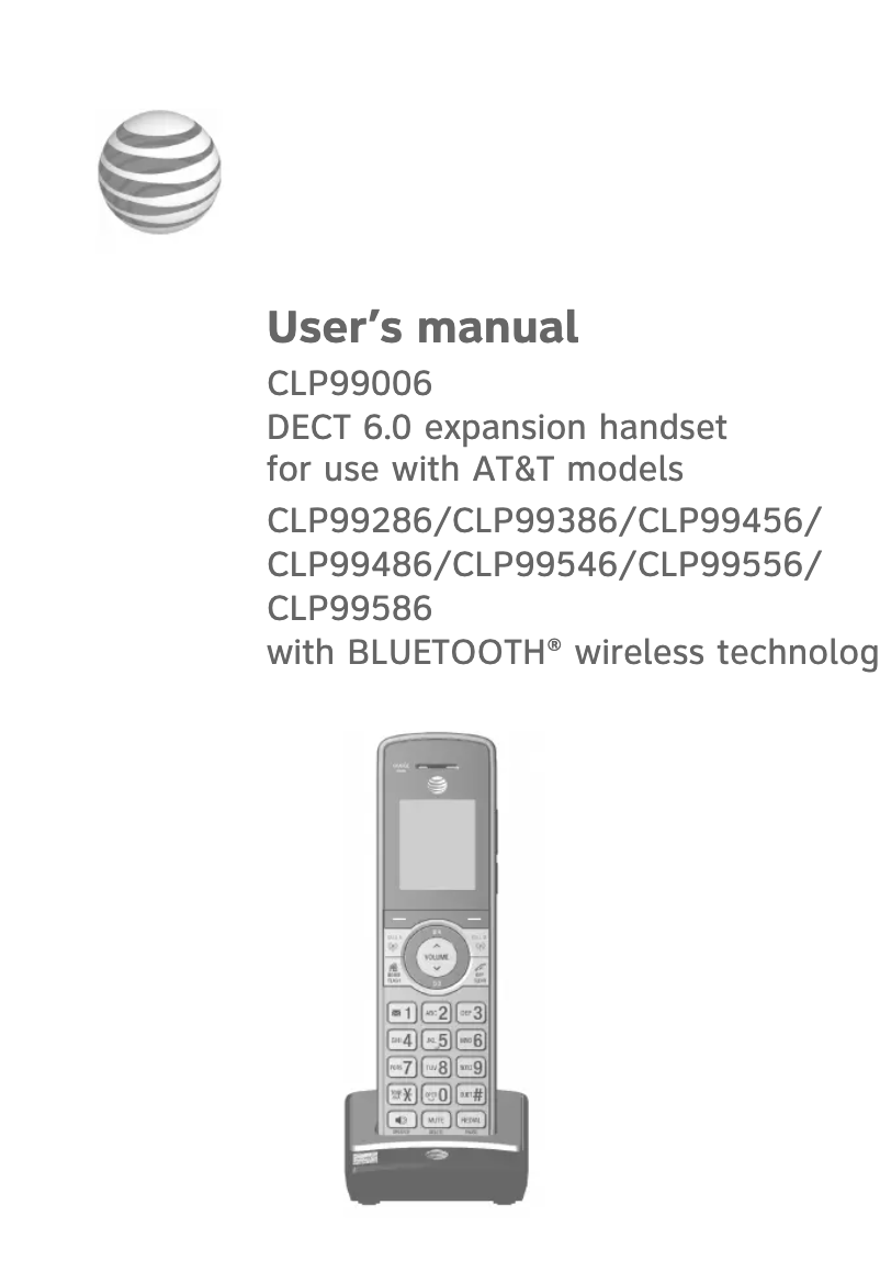 Page 1 of the manual User Manual Vtech CLP99006