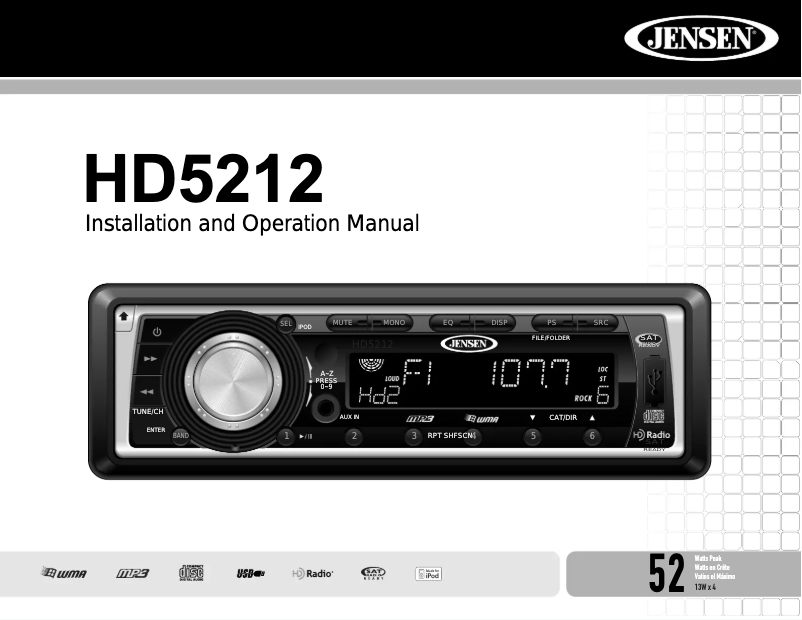 First page image of the manual for HD5212