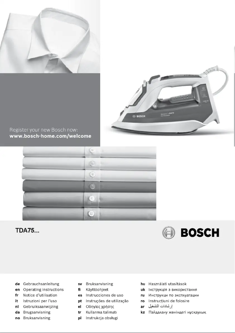 Page 1 of the manual User Manual Bosch Sensixx'x DA70 TextileProtect TDA753122T