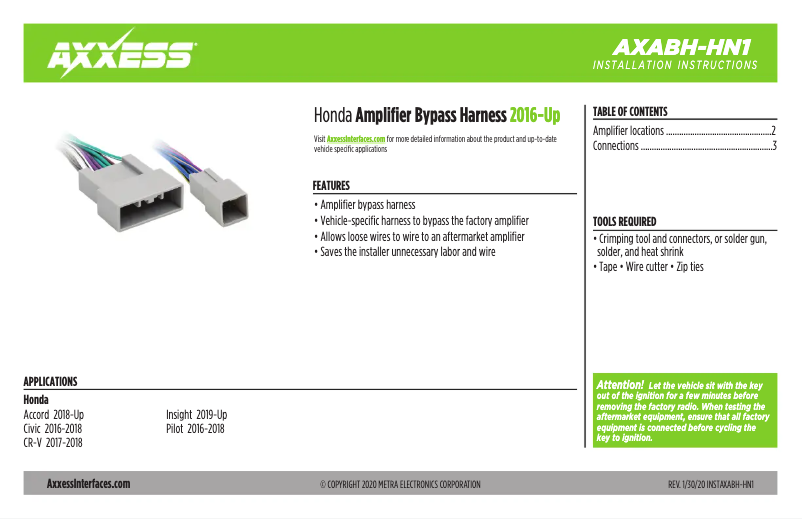 First page image of the manual for AXABH-HN1