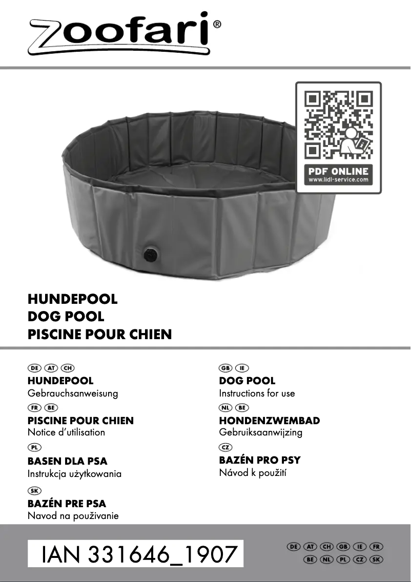 First page image of the manual for IAN 331646