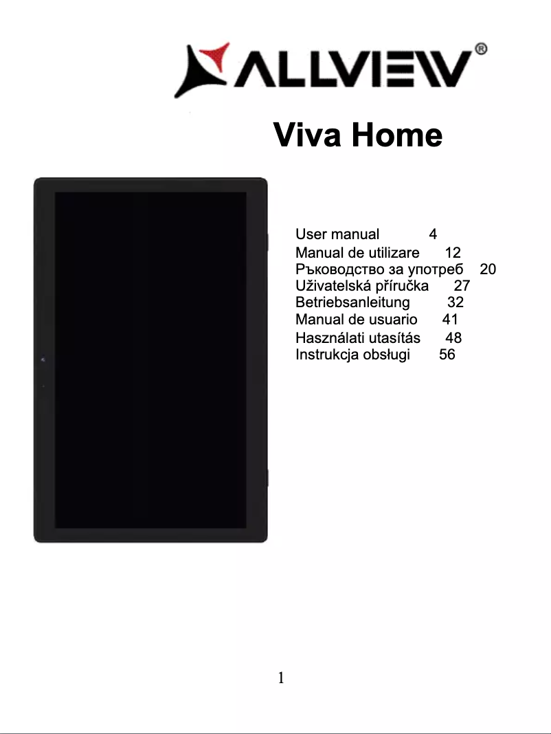 First page image of the manual for Viva Home