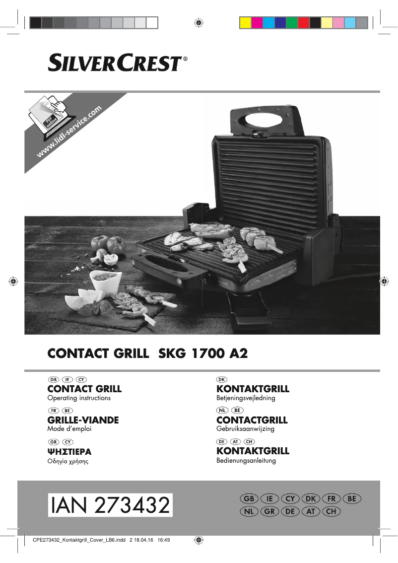 Page 1 of the manual User Manual SilverCrest SKG 1700 A2