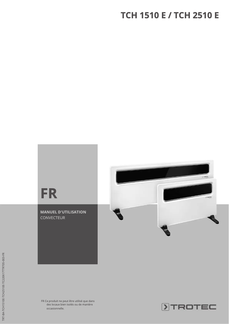 First page image of the manual for TCH 2510 E