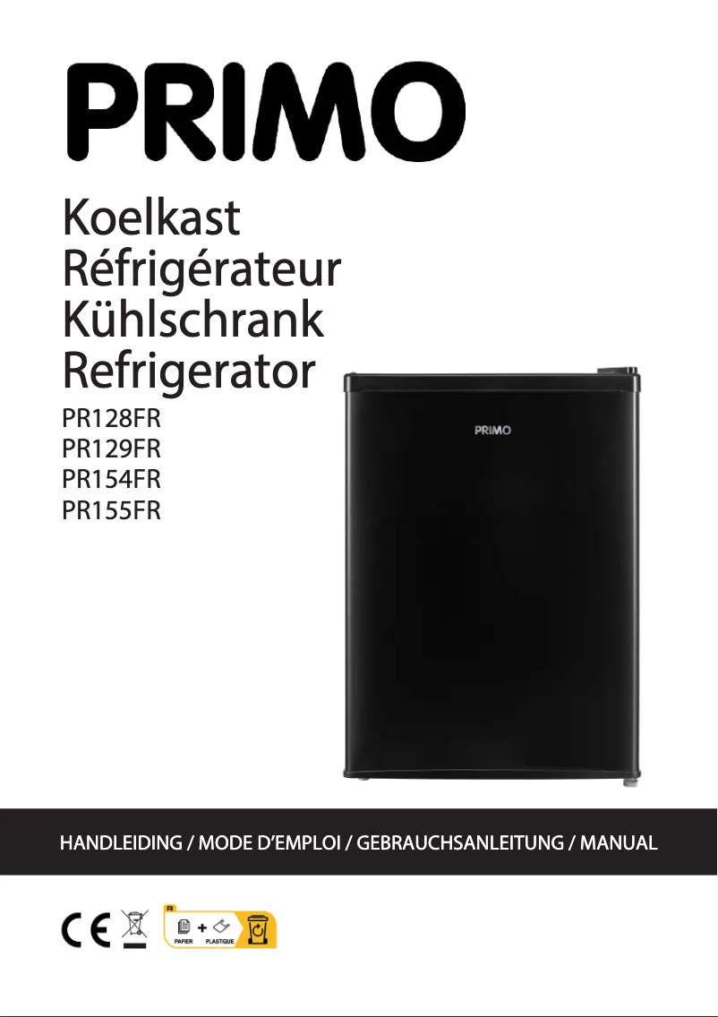 First page image of the manual for PR154FR