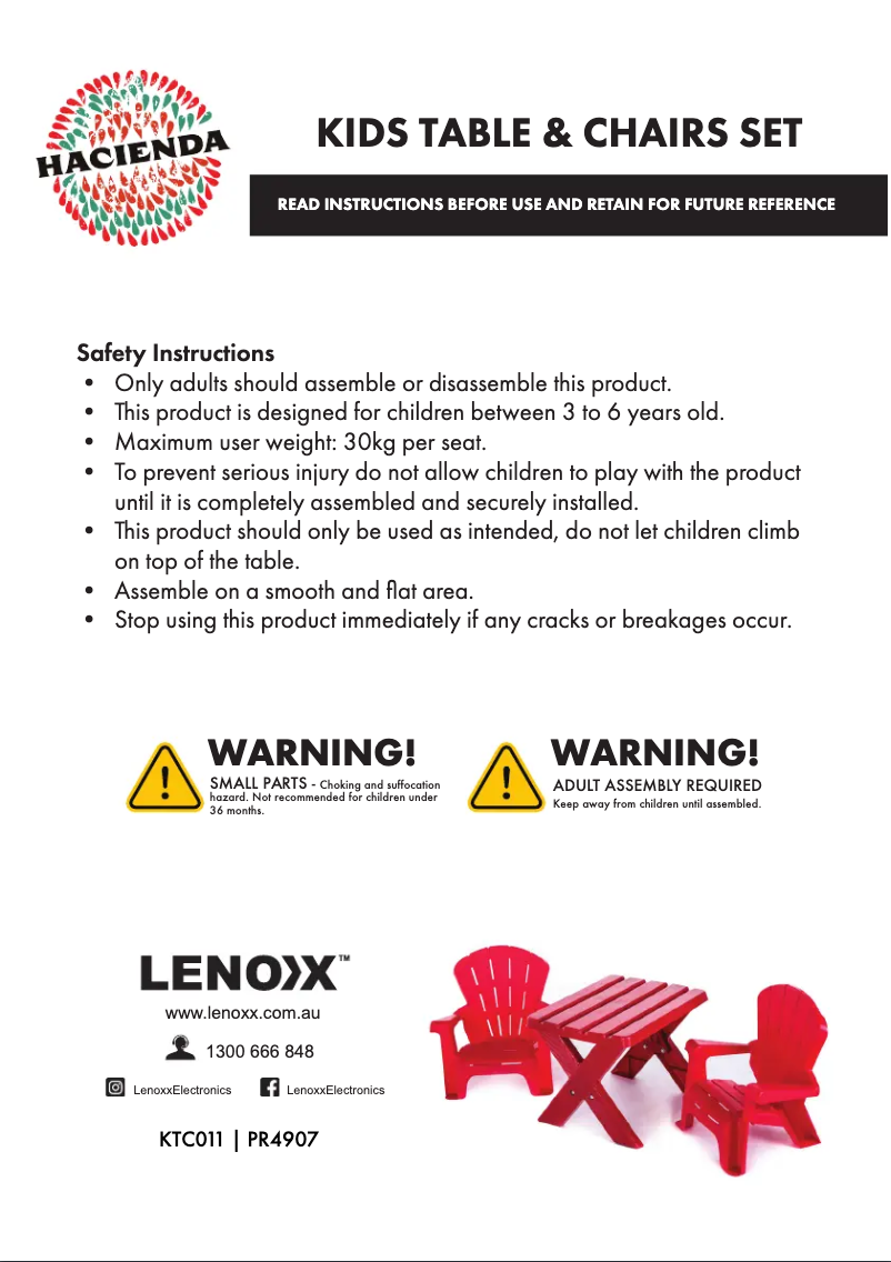 Image de la première page du manuel de l'appareil KTC011