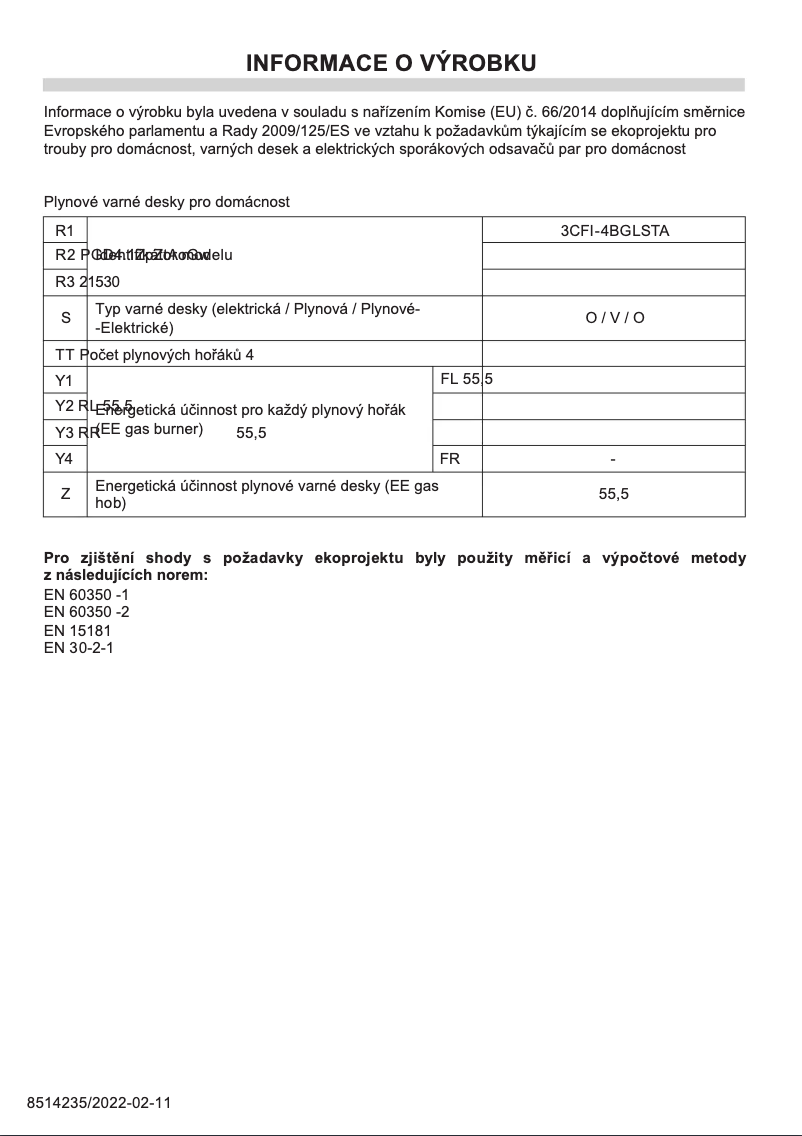 First page image of the manual for 3CFI-4BGLSTA