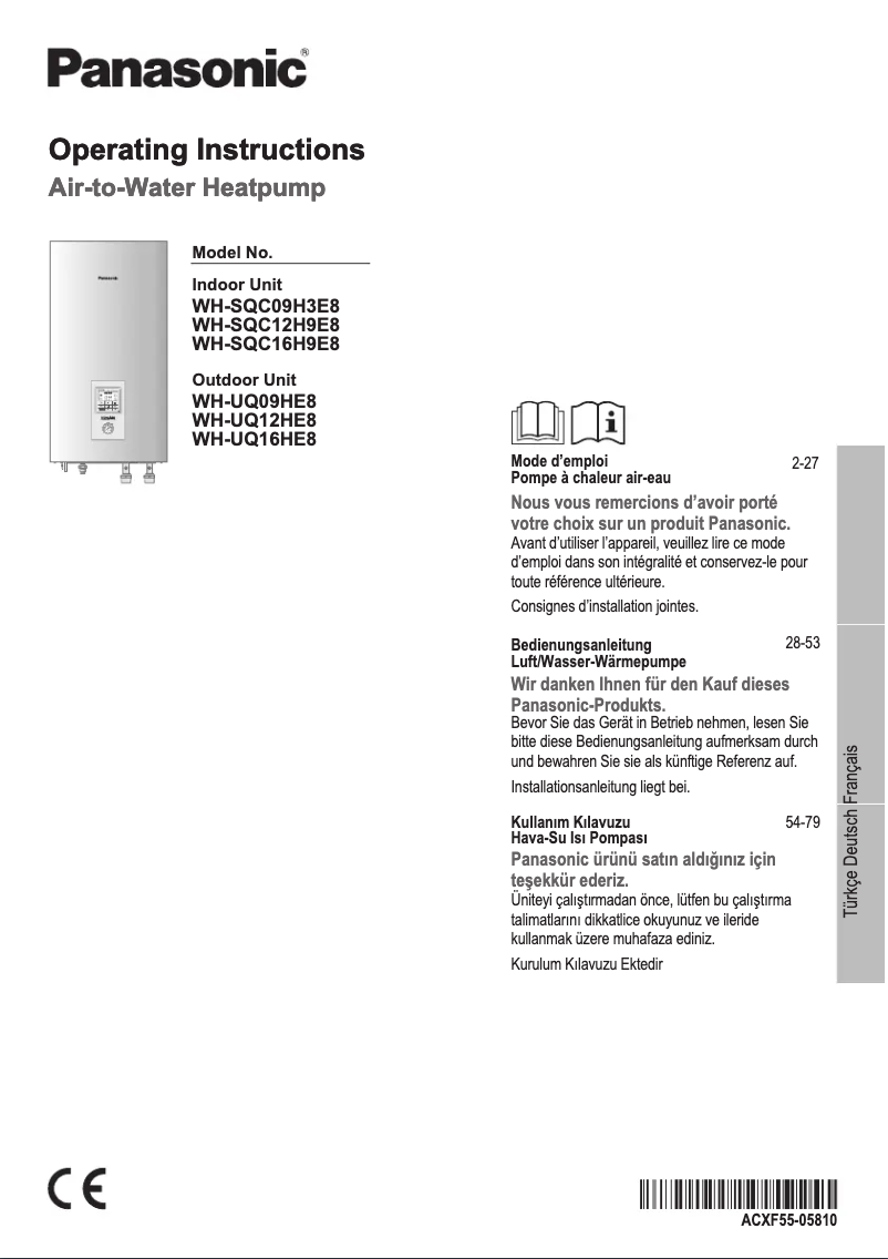 Page 1 of the manual User Manual Panasonic WH-SQC16H9E8