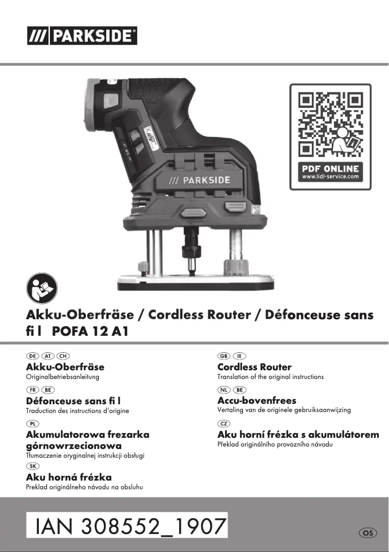 First page image of the manual for POFA 12 A1