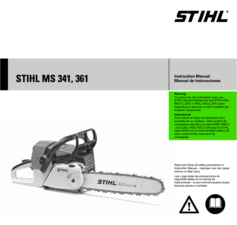 Page 1 of the manual User Manual Stihl MS 341
