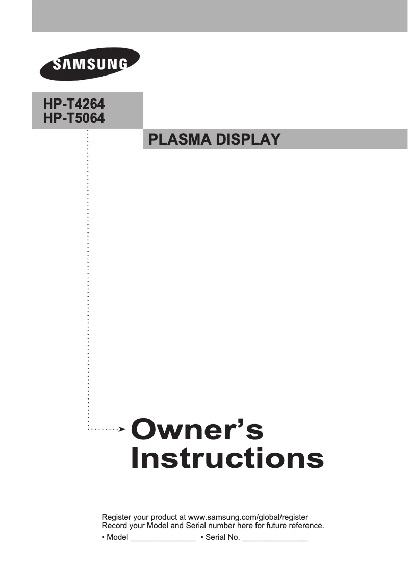 Page 1 of the manual User Manual Samsung HP-T4264