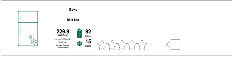 Page 1 of the manual Energy Label Beko BU 1153