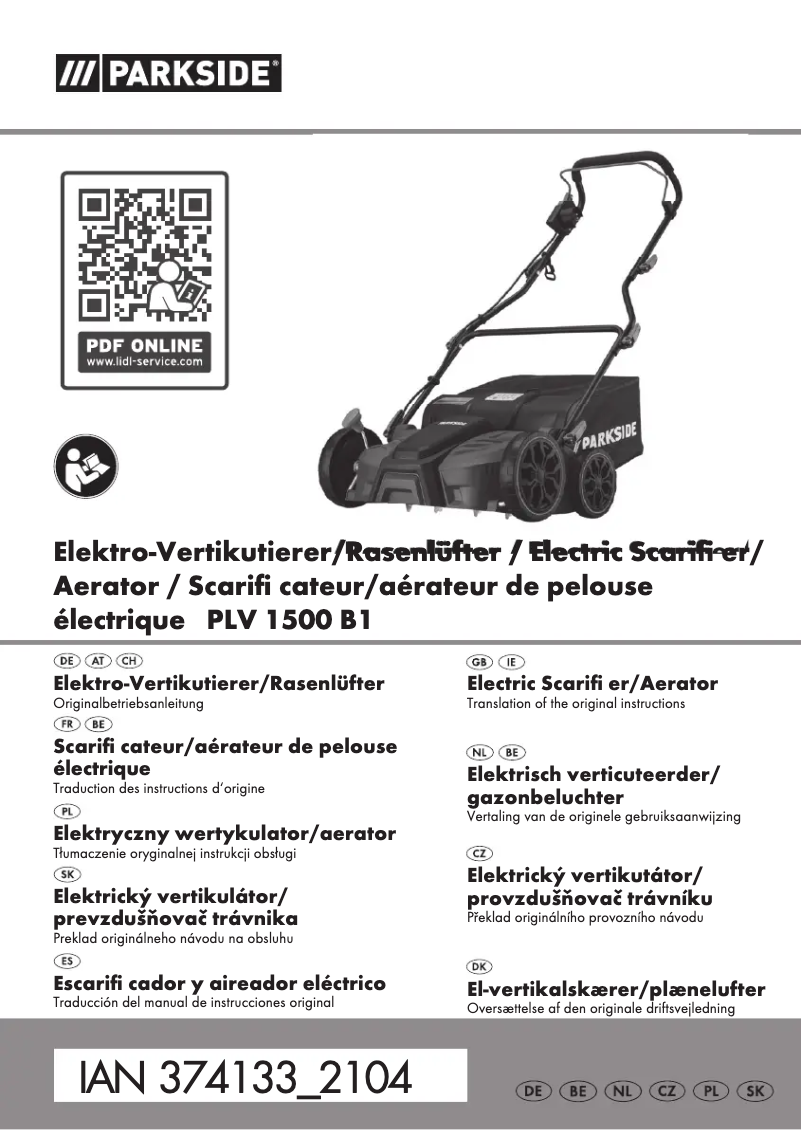 First page image of the manual for PLV 1500 B1