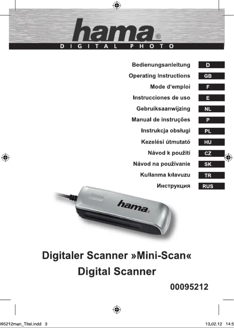 First page image of the manual for Mini-Scan