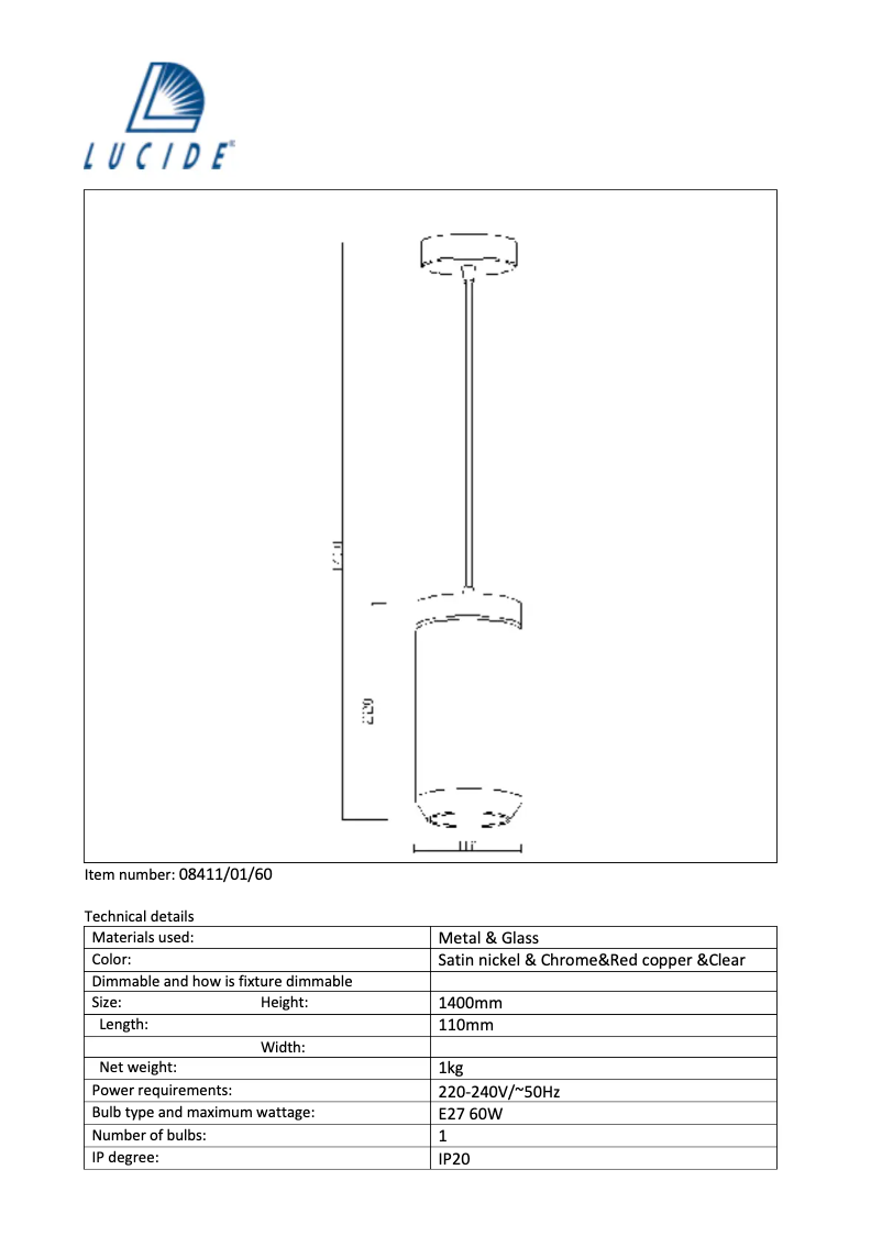 Page 1 of the manual User Manual Lucide Epice