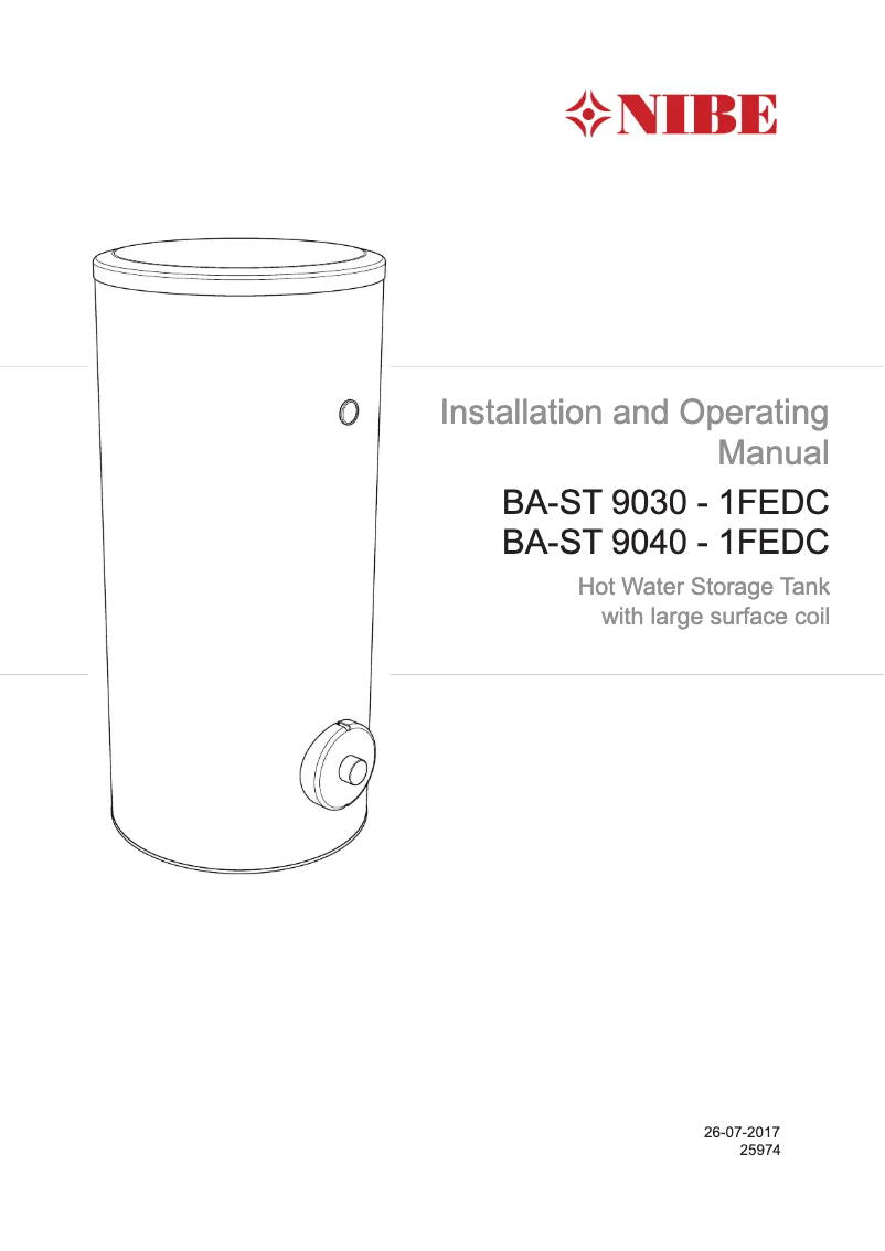 First page image of the manual for BA-ST 9030-1FEDC