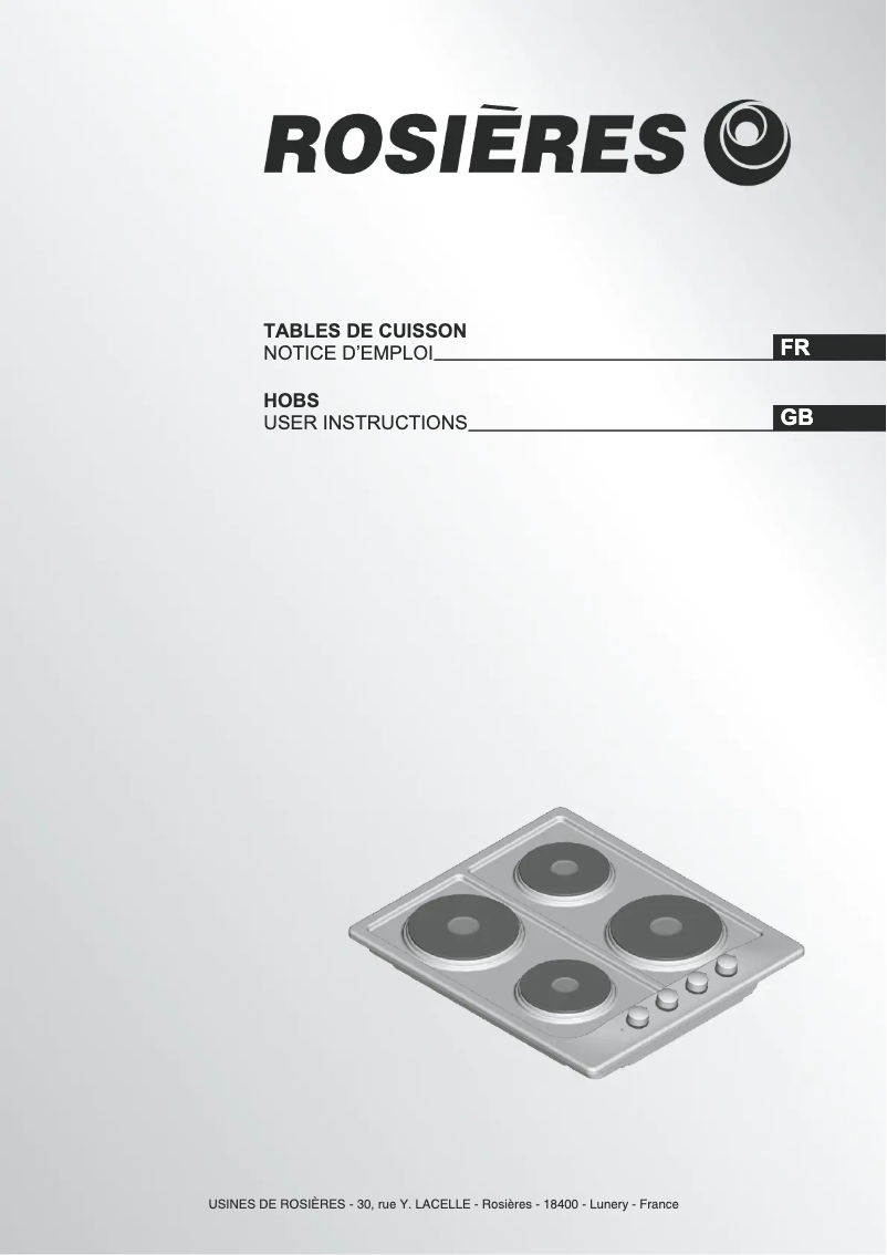 Page 1 of the manual User Manual Rosieres RTL 604 IN