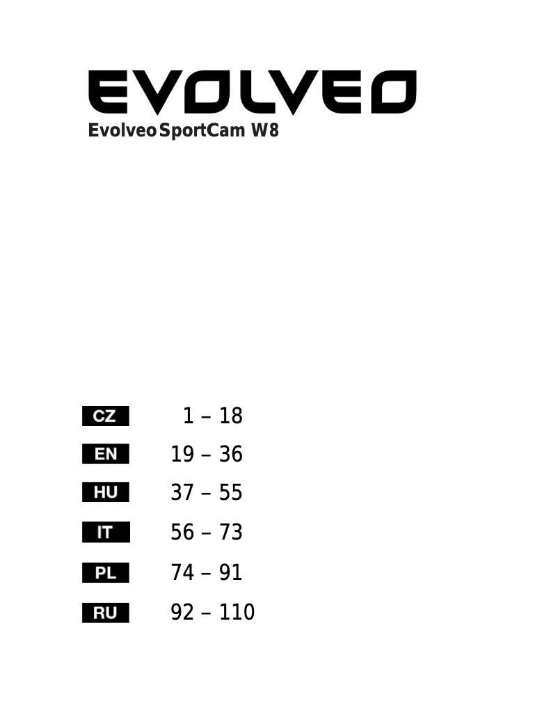 Page 1 of the manual User Manual Evolveo W8
