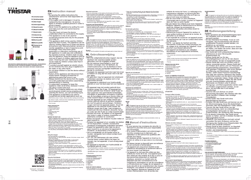 Page 1 of the manual User Manual TriStar MX-4829
