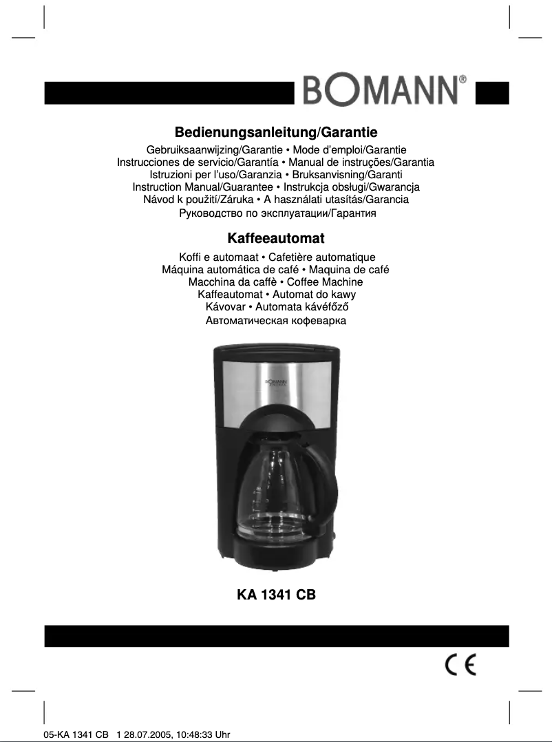 First page image of the manual for KA 1341 CB