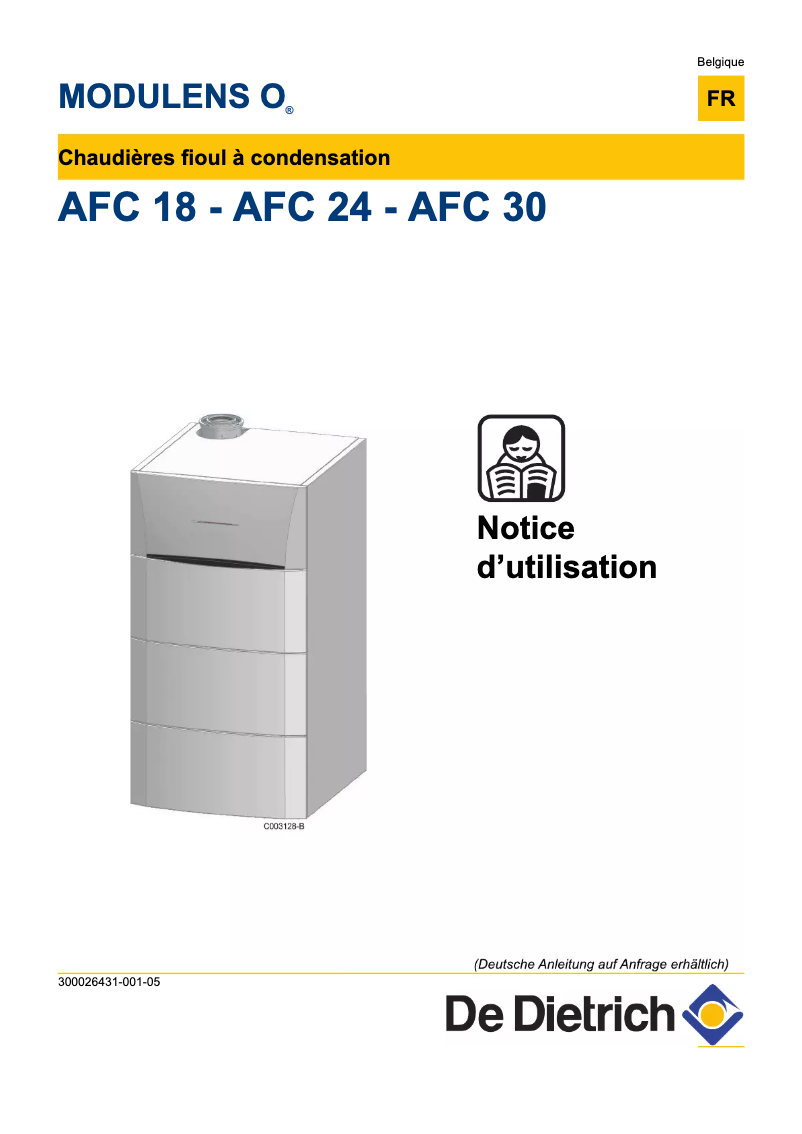 First page image of the manual for AFC 18