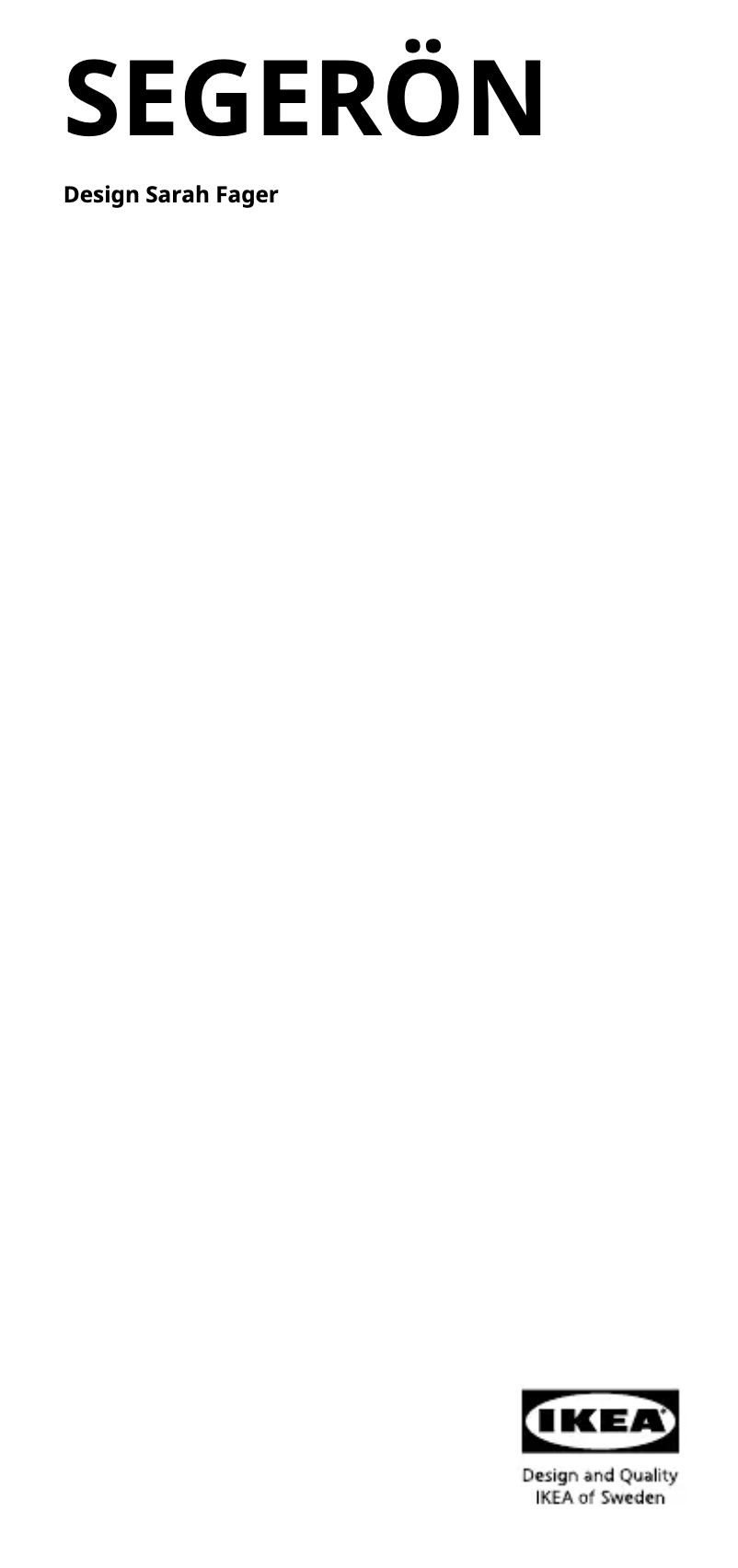 Page 1 of the manual User Manual Ikea SEGERÖN 305.111.70