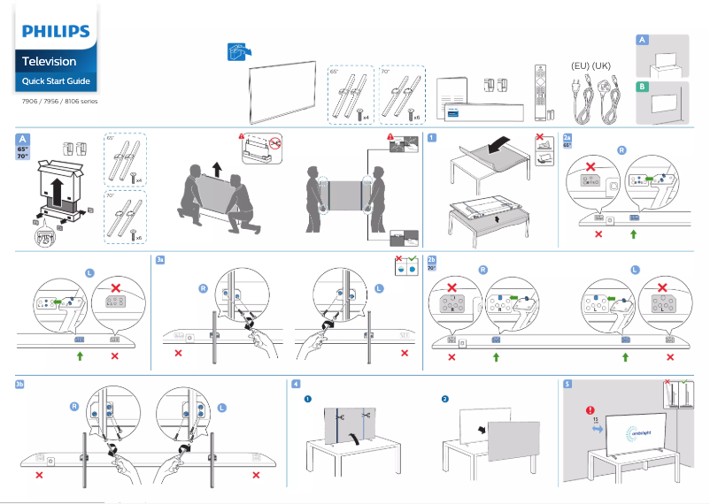 Page 1 of the manual Quick Start Guide Philips 65PUS7956