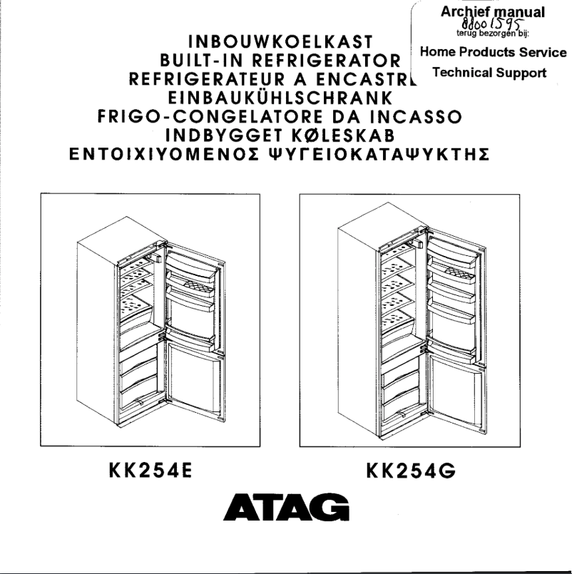 Page 1 de la notice Manuel utilisateur Atag KK254G