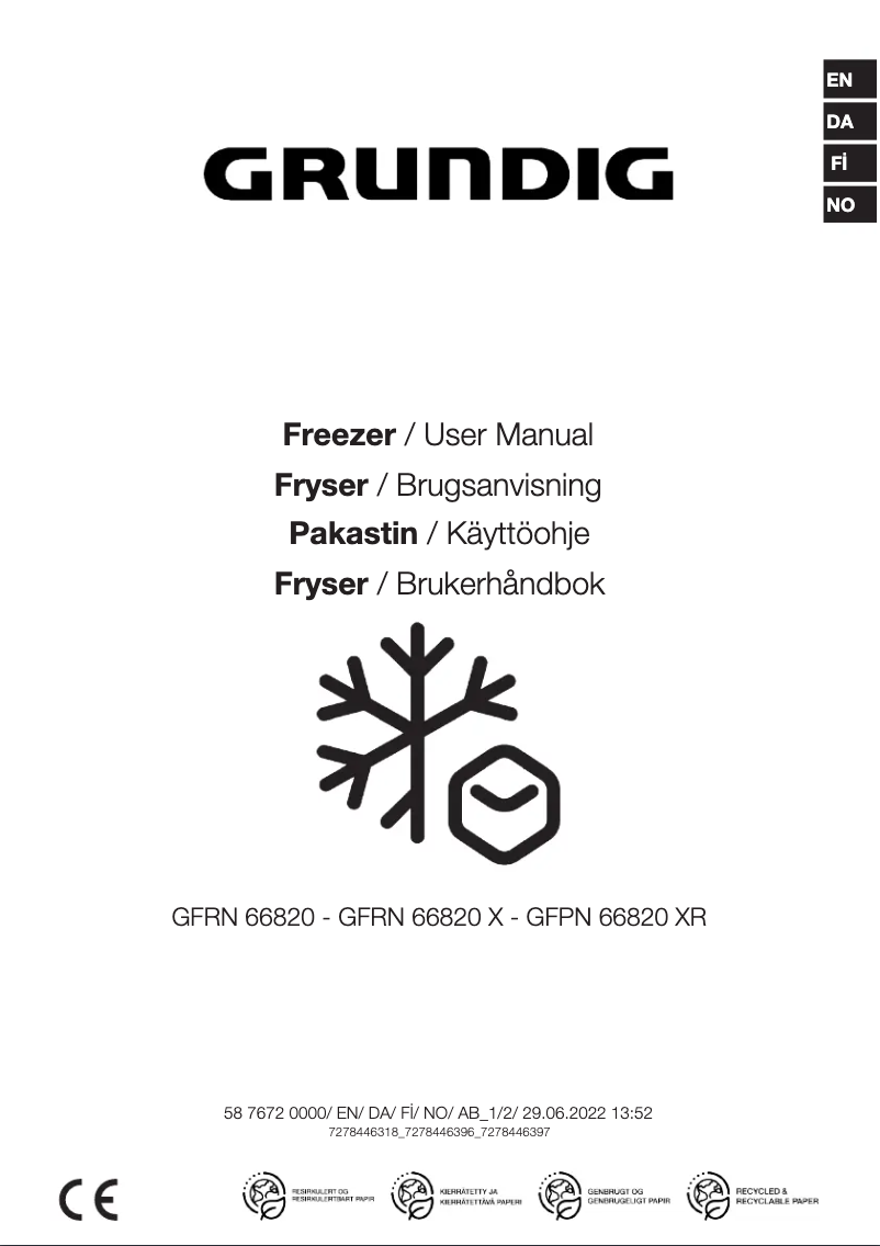 Page 1 of the manual User Manual Grundig GFRN 66820 X