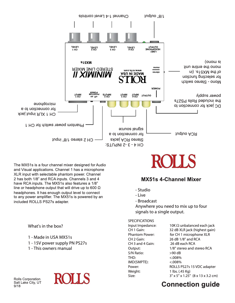 First page image of the manual for Mini-Mix II MX51S