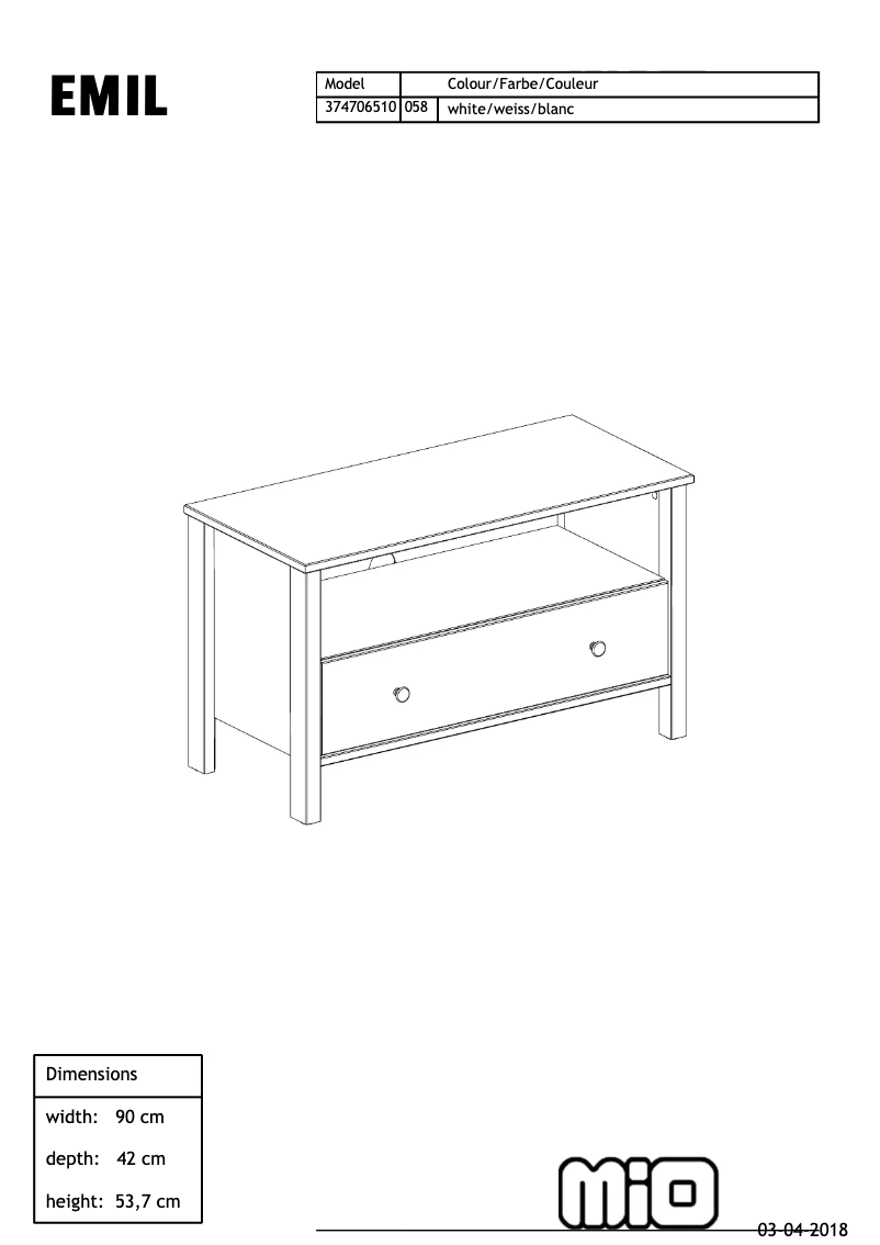 First page image of the manual for Emil