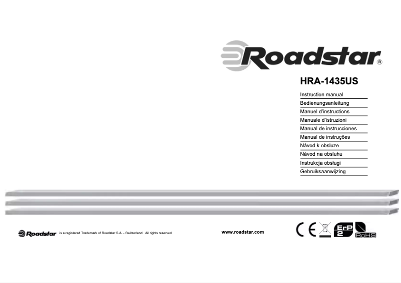 Page 1 of the manual User Manual Roadstar HRA-1435US