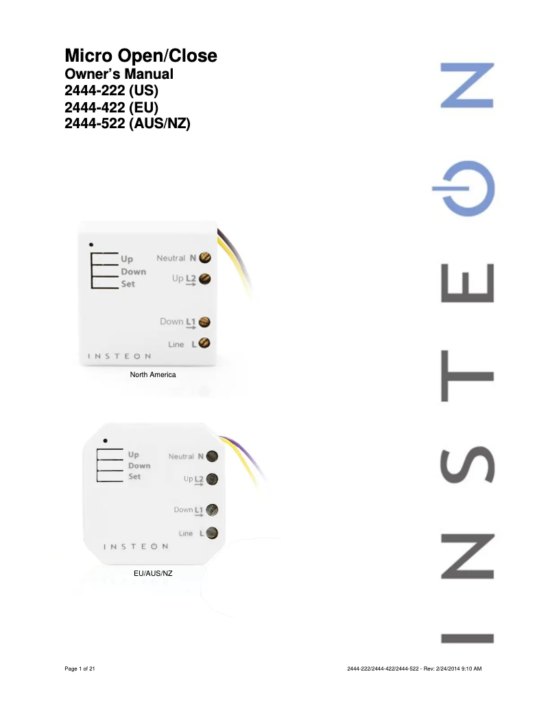 First page image of the manual for 2444-222