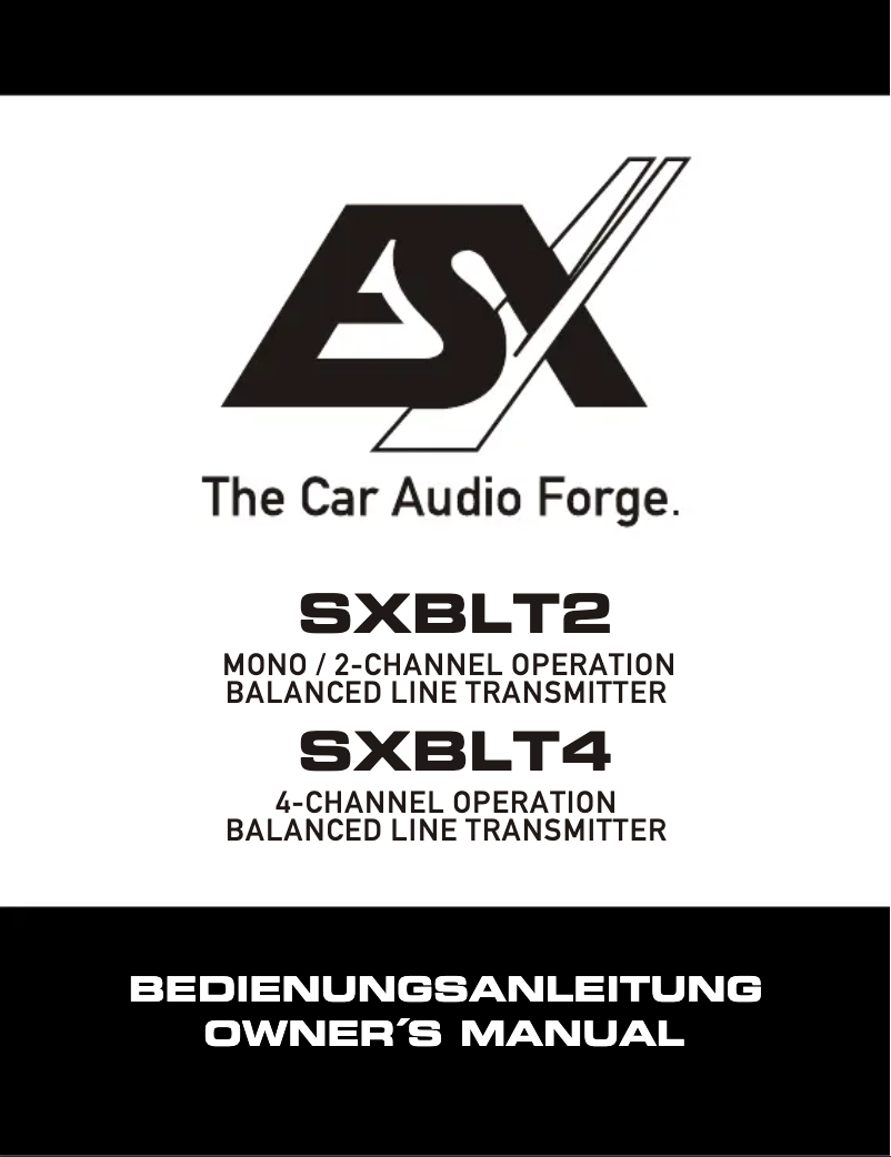 First page image of the manual for SXBLT2