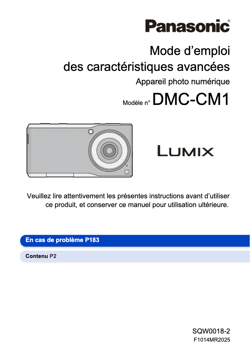 Page 1 of the manual User Manual Panasonic Lumix DMC-CM1