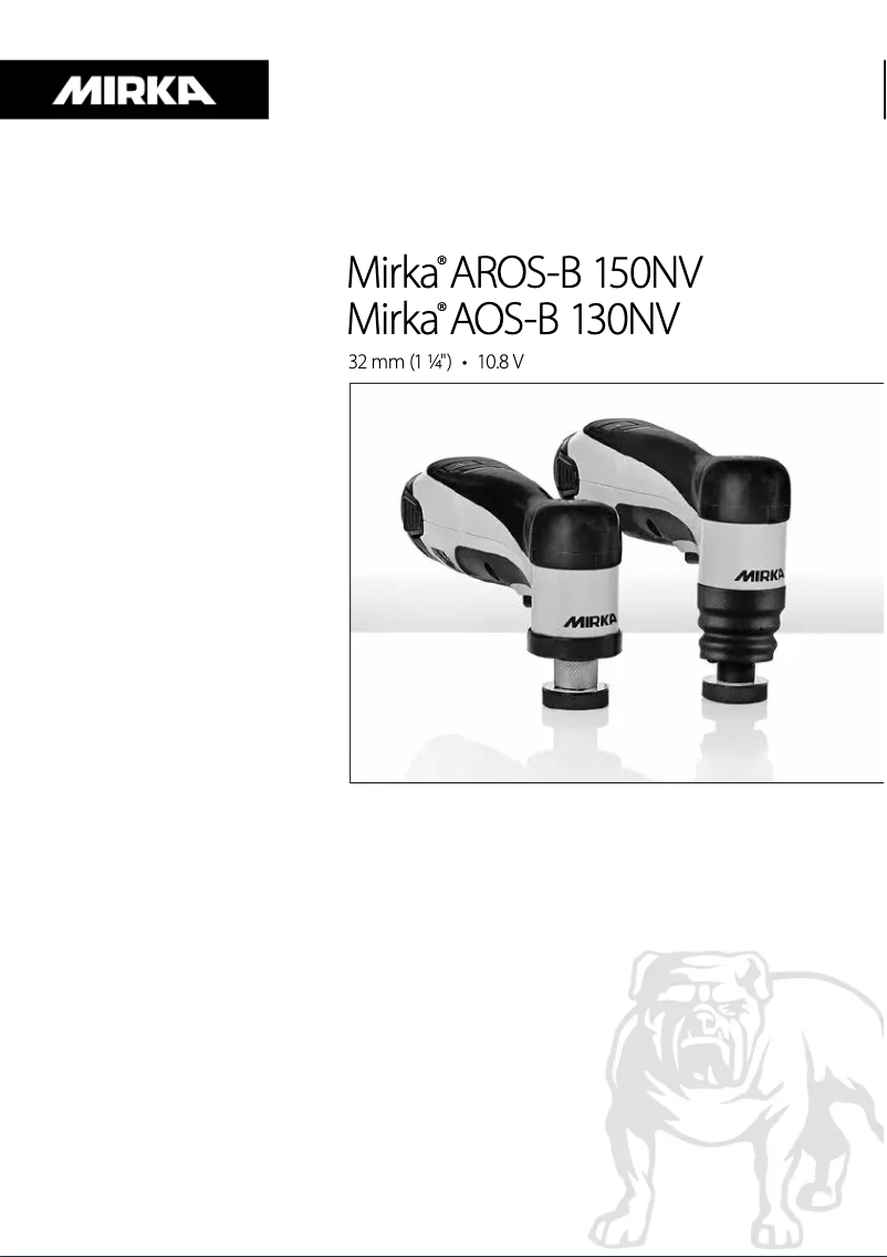 Page 1 of the manual User Manual Mirka AOS-B 130NV