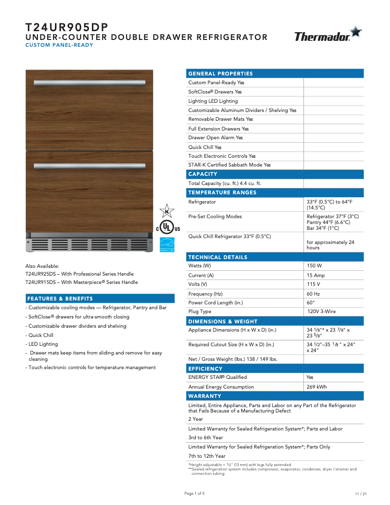 First page image of the manual for T24UR905DP