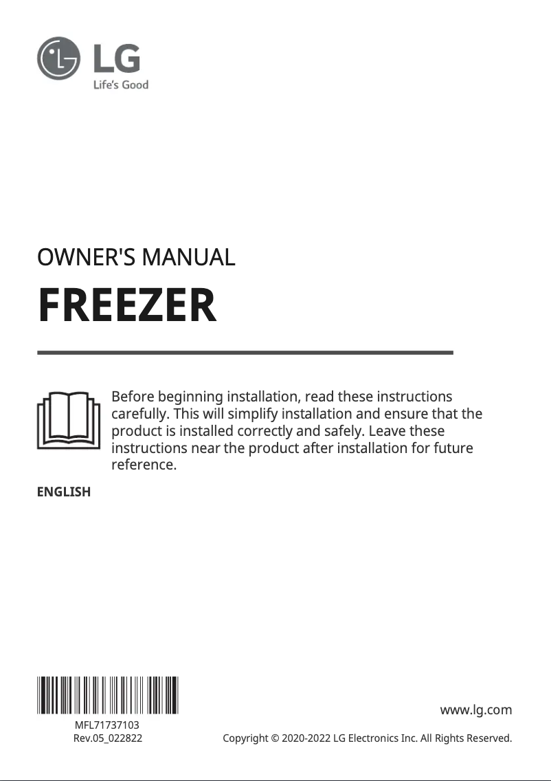 First page image of the manual for GFM61MBCSF