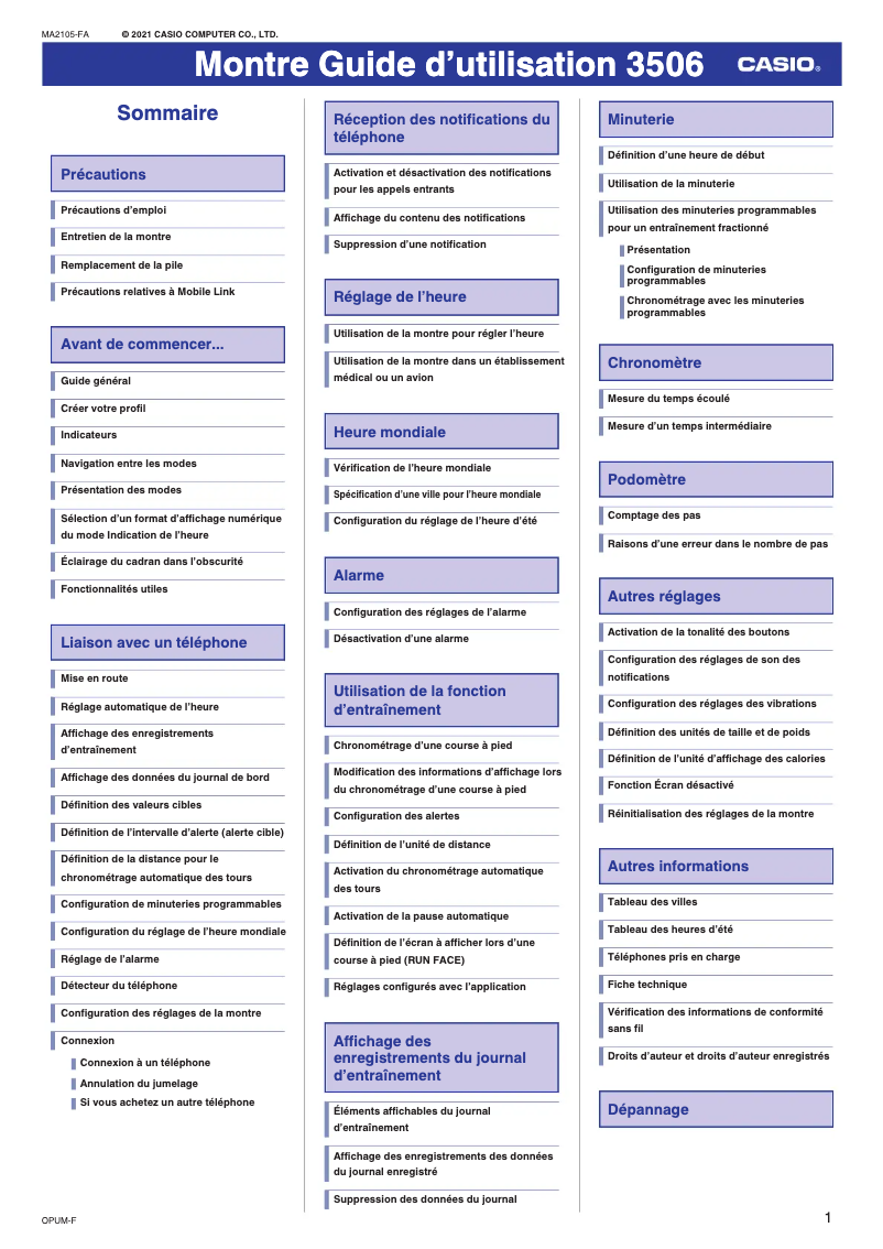 First page image of the manual for G-Shock GBD-200