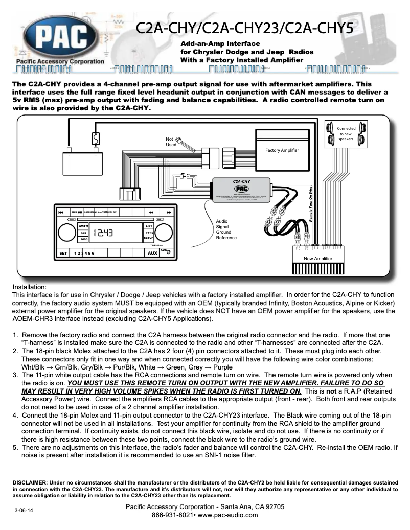 First page image of the manual for C2A-CHY5