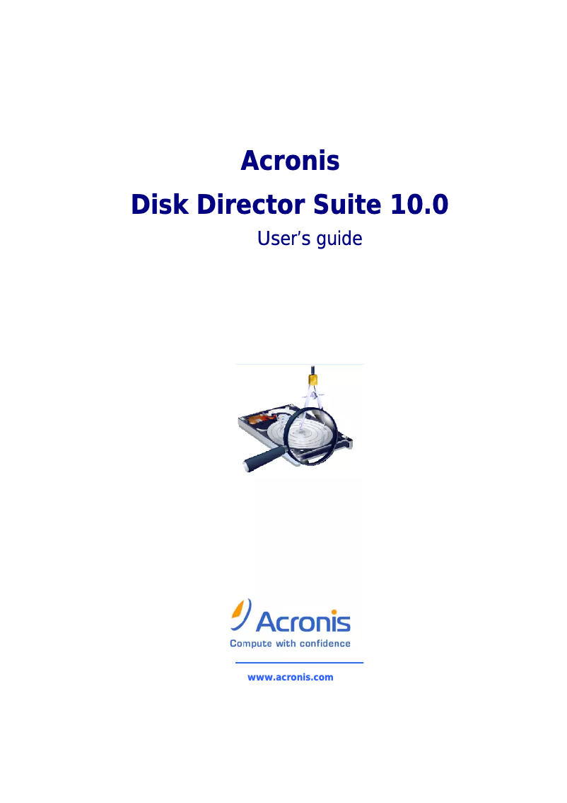 Page 1 of the manual User Manual Avanquest Acronis Disk Director Suite 10