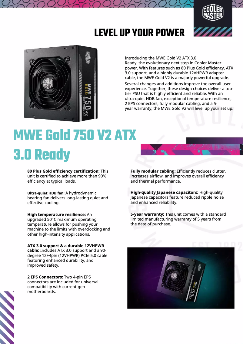 First page image of the manual for MWE Gold 750 V2