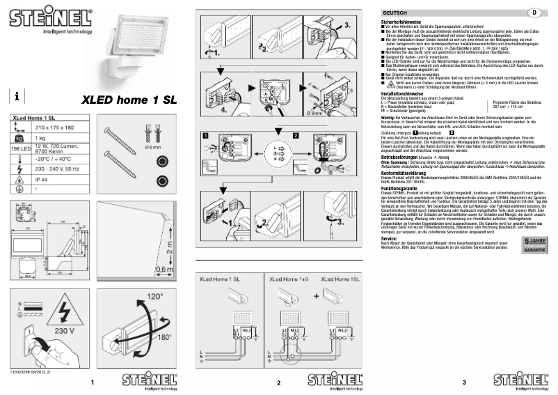First page image of the manual for home 1 SL