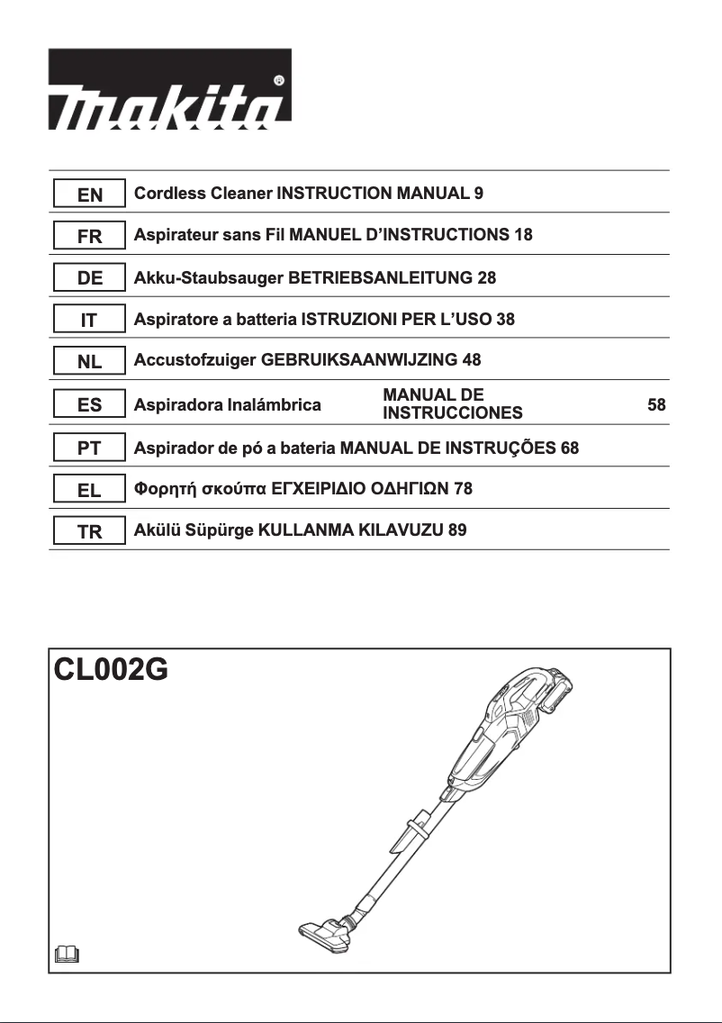 First page image of the manual for CL002G