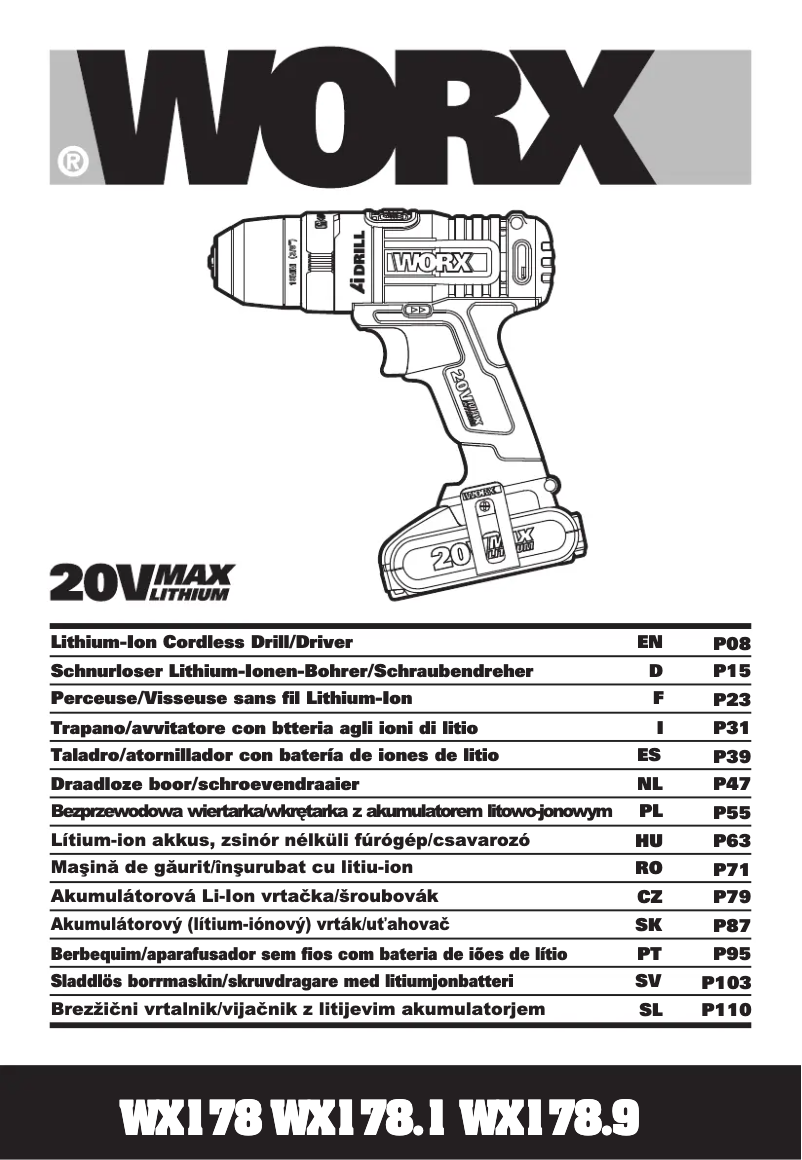 First page image of the manual for WX178.9